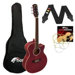  Tiger 3/4 Size Acoustic Guitar, Steel String Acoustic Guitar for Ages