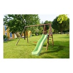 Portique balançoire avec toboggan - Bois - H2,20m - VIOLETTE  