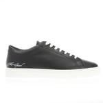 Armani Mens Leather Trainers in Black Leather (archived) - Size UK 10