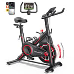 TOPTURE Vélos D'appartement Connecté APP Velo D appartement Résistance Magnétique 100 Niveau Silencieux LCD Ergomètre Vélo Exercice Cardio Machine Personnaliser Votre Sport Maison Capacité 150KG