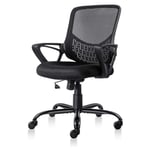 FTFTO Home Accessories Office Chair Mesh Chair Computer Desk Work Chair with Armrests Ergonomics Lumbar Support Black