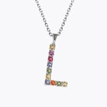 Caroline Svedbom Letter Halsband L / Rainbow Combo (Rhodium)