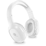 Music Sound | Casque Bluetooth Basic | Casque Bluetooth Supra-auriculaire avec Bandeau Extensible - Autonomie 14h - Recharge 2h - Voyant LED et entrée AUX - Couleur Blanc