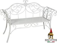 BISCOTTINI Banc Extérieur Fer Banc Dossier Tricoté Canapé Jardin