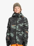 Quiksilver Boys Mission Printed Ski Jacket - Camo, Green Camo, Size 14 Years