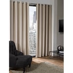 Emma Barclay Logan - Textured Woven Blackout Eyelet Curtains in Natural - Width 90 x Drop 90" (228 x 228cm)