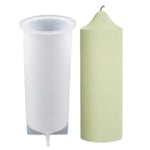 Silikon Ljusform DIY Stearinljus Hög Cylinder Vit white