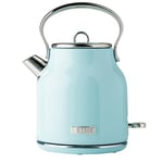 Haden Heritage Blue Kettle - Lightweight, Cordless, Boil-Dry Protection, 3000W Fast Boil Kettle - Easy To Clean Kettle - Energy Efficient - 1.7L Stainless Steel Kettle