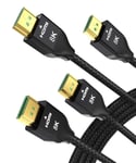 8K 60Hz HDMI Cable 3M 2-Pack,Certified Long 48Gbps 7680P Ultra High Speed HDMI 2.1 Cord for Apple TV,Roku,Samsung QLED,2.0,Sony Playstation,4M PS5,Xbox One Series X,eARC HDCP 2.2 2.3,16 4K 120Hz 144Hz