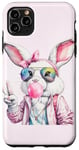 Coque pour iPhone 11 Pro Max Lunettes de soleil aviateur lapin de Pâques mignon Bubblegum Peace Sign