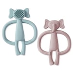 Vicloon Anneaux de Dentition pour Bebe,2PCS Anneau Dentition Bebe Silicone Jouet de Dentition pour Bébé Ensemble Anneaux de Dentition Doux Sans BPA Pour Garçons et Filles