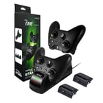 Chargeur Manette Xbox One, Rapide Dual Station de Recharge avec 2 Batteries Rechargeables pour Contrôleurs /One S/One X