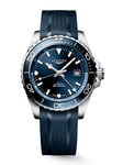 LONGINES Hydroconquest GMT 43mm L3.890.4.96.9 Automatverk, Extra tidzon, Blå tavla, Blå gummiarmband