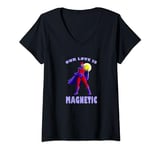 Marvel Valentine's Day X-Men Magneto Our Love Is Magnetic T-Shirt avec Col en V