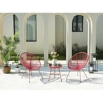 Salon de jardin en fils de résine tressés : 2 fauteuils et une table - Terracotta - ALIOS III de MYLIA