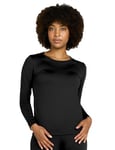 LAPASA Haut Thermique Femme Maillot de Corps à Manches Longues sous-Vêtements Chauds Thermoflux Automne/Hiver L39 Noir (1 Haut, Moyen) XL