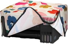 Housse Imprimante Compatible avec Epson Eco Tank ET-2820 / ET-2810 / ET-2812 Housse - Housse de Protection pour Imprimante en Lin - Fuchsia-Bleu foncé-crème