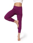 Bellivalini Pantalon 3/4 Capri avec Jupe Courte pour Femmes Flare Sport Yoga Jogging Pilates pour l'été Legging Jupette BLV50-276 (Fuchsia, XL)