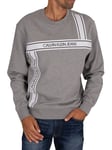 Calvin Klein Jeans Logo Tape Fashion Sweatshirt Mid Grey Heather Male L