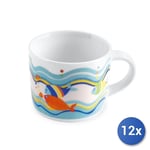 12x Tasses Café Porcelaine Déco Poisson Cc155, Royal Norfolk