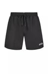 Hugo Boss Starfish Black Swim Shorts BOSS Leg Logo Quick Dry Size M BNWT 