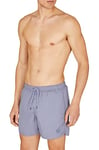 Emporio Armani Swimwear Men's Eagle Patch Boxer Shorts Swim Trunks, Dolphin, 50, Dolphin