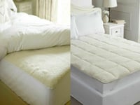 Fleece Mattress Topper Cool Cotton Blend Sherpa Reversible Single Double King Sk