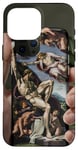 Coque pour iPhone 16 Pro Max Noir Art Déco Floral Michel-Ange Création Of Adam Sixtine