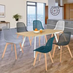 Idmarket - Lot de 6 chaises mandy mix color blanc, gris clair, bleu canard x2, gris foncé x2