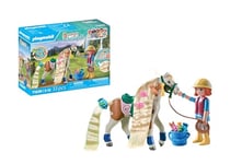 Playmobil 71639 Horses of Waterfall: Ellie with Horse, including hair accessories for creative horse hairstyles and two real silicone bracelets, sustainable play sets suitable for children ages 5+