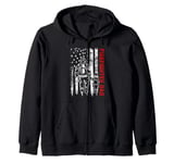 Father And Son Firefighter Dad USA American Flag Fathers Day Zip Hoodie