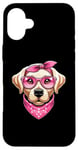 iPhone 16 Plus Labrador Pink Bandana Glasses Dog Case