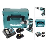 Dfs 250 ryj Visseuse plaque de plâtre sans fil Brushless 18V + 2x Batteries 1,5 Ah + Chargeur + Coffret Makpac - Makita