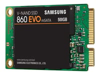 Samsung 860 EVO MZ-M6E500BW - SSD - chiffré - 500 Go - interne - mSATA - SATA 6Gb/s - mémoire tampon : 512 Mo - AES 256 bits - TCG Opal Encryption 2.0