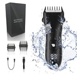 Body Hair Trimmer for Men Electric Pubic Groin Hair Trimmer Body Groomer and Beard Shaver USB Rechargeable Hair Clipper, Waterproof Men Hygiene Razor with LED Display