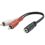 Erard - Adaptateur 2 rca mâle / jack 3.5 mm femelle itc connect 1583 - Noir