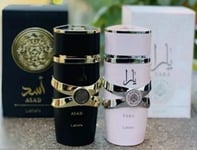 Lattafa Asad And Yara Eau De Parfum Combo Set for Unisex Long Lasting 100ml Each