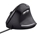 Trust Bayo Souris Ergonomique avec Conception Durable, Prévention Syndrome de la Souris et Epicondylite, 800-4200 DPI, 6 Boutons, Câble USB 150 cm, Souris Verticale Filaire pour PC, Portable, Mac