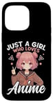 Coque pour iPhone 14 Pro Max Just a Girl Who Loves Anime Merch Afro-Américain Afro