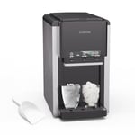 Klarstein ArcticBlend 3-en-1 machine à glaçons, 20 kg/24 h, glaçons & glace pilée, distributeur d'eau, réservoir 6 L, acier inoxydable, machine à glaçons maison, gris foncé