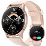 Parsonver Montre Connectée Femme avec Appels Bluetooth, 5ATM Étanche Montre Sport, 44 mm Montre Femme avec 100+ Sportifs, Sommeil, Fréquence Cardiaque, Smartwatch pour Android & iPhone, Or Rose, SR3