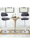 Set Of 2 PU Leather Adjustable Swivel Bar Stools Cloud Shaped High Stool with Back