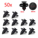 50 st/ set 8 mm hål plastnitar Fästelement Push Clips