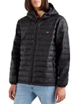 Levi's Men's Presidio Packable Hooded Lightweight Jacket Mineral Black (Black) L -