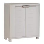 SPACESAVER 90 PLASTIKEN Armoire basse 2 portes avec etageres - l 90 x p 45 x h 100 cm - Gamme Space SAVER - Interieur et Exterieur