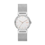 DkNY Montre pour Femme Downtown D, Mouvement à Trois Aiguilles, Boîtier en Acier Inoxydable Argenté de 34 mm avec Bracelet en Acier Inoxydable, NY6623