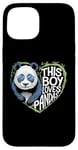 iPhone 15 This Boy Loves Pandas Cute Panda Bear Valentines Day Case