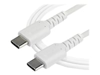 StarTech.com Câble de Chargement USB-C 2m - Cordon de Chargement USB 2.0 Type C vers USB-C pour PC Portable - Gaine TPE Fibre Aramide M/M 60W Blanc - Samsung S10 S20 iPad Pro MS Surface...