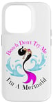 Coque pour iPhone 14 Pro Beach Don't Try Me I'm A Mermaid Funny Black Sirmaids Women