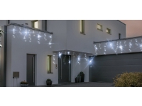 Christmas decoration Bulinex curtain Light Flute 100 l curtain with attached socket cold white 4.8 m decoration + 5 m duct outside and inside 13-562